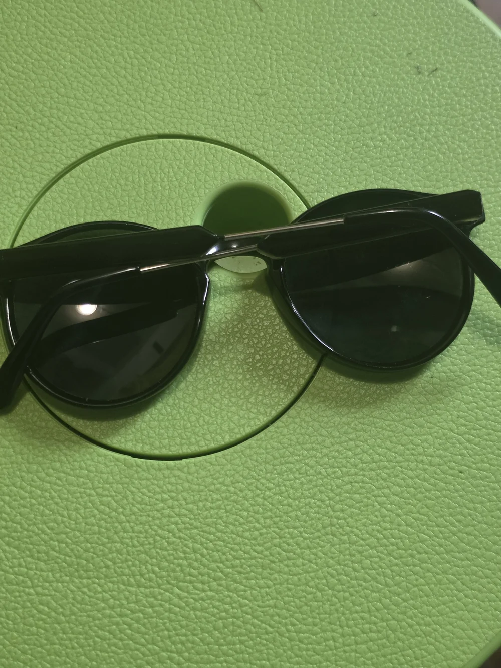 Spitfire Black Round Sunglasses with Dark Lenses With Few Scratches